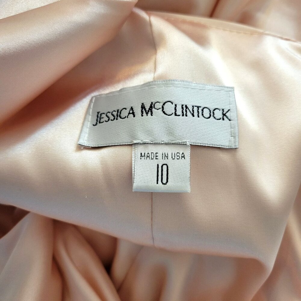 Jessica McClintock Vintage Blush Pink Rhinestone Halter Top Evening Gown - Picture 8 of 8